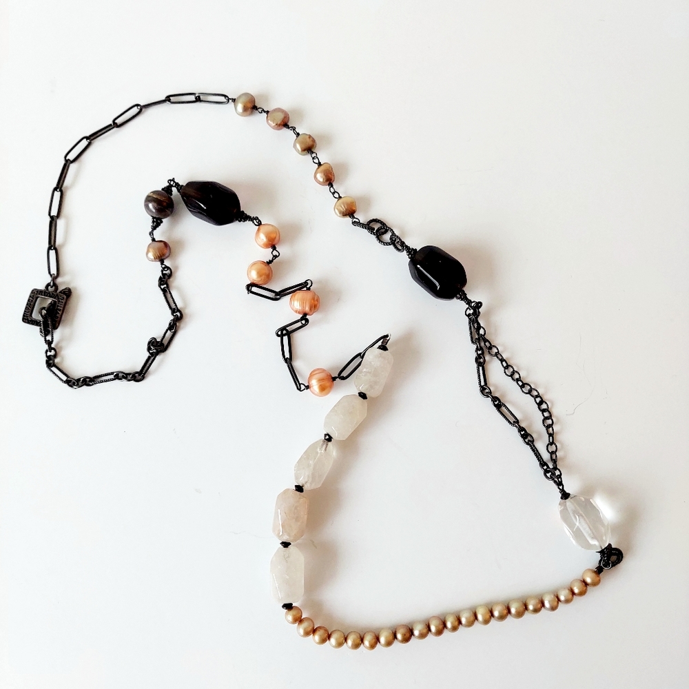 Silpada sea pearl + metal necklace